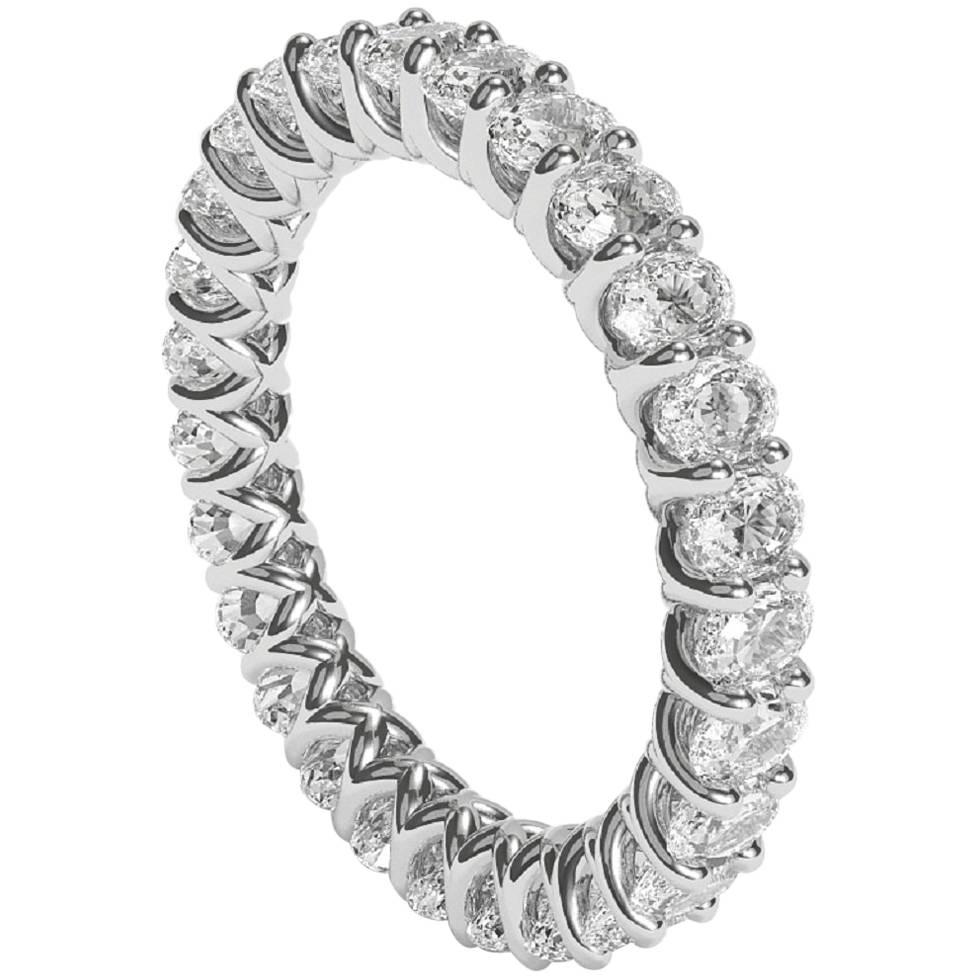 4.50 Carat Diamond Oval Eternity Ring Set in Platinum