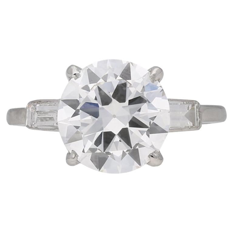 Cartier 3.27 carat Solitaire Diamond Platinum Engagement Ring For Sale