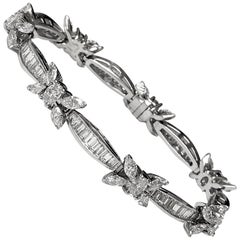 Elegant Platinum Diamond Bracelet, Marquis, Oval and Baguette over 12 Carat 5