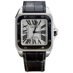 Cartier Stainless Steel Santos 100 Mid-Size Automatic Wristwatch