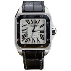 Cartier Stainless Steel Santos 100 Mid-Size Automatic Wristwatch 4