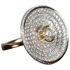 Greg Holland Platinum Diamond and Gold Cocktail Ring