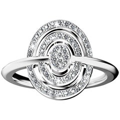 Hugo & Haan Platinum Diamond Geometric Oval Cocktail Ring
