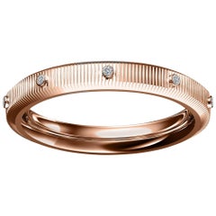 Hugo & Haan Rose Gold Diamond Engraved Wedding Band