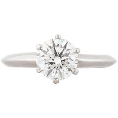 Tiffany & Co. GIA Certified 1.13 Carat Diamond Solitaire Ring in Platinum