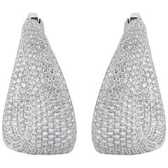 Pave Diamond Inside-Out Wave Hoop Earrings 5