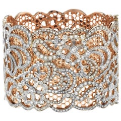 Lace Motif Diamond Rose Gold Bracelet