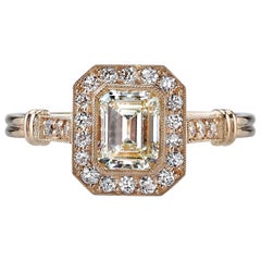 Rose Gold Emerald Cut Diamond Engagement Ring 7