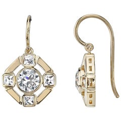 Old European and French Cut Diamond Earrings 2