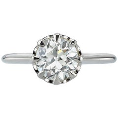 1.35 carat Old European Cut Diamond White Gold Engagement Ring 8