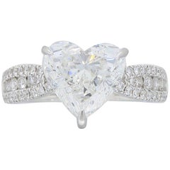 GIA Certified 2.51 Carat Heart Shaped Diamond Engagement Ring