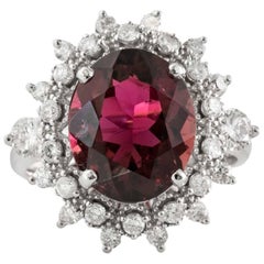 Tourmaline and Diamond White Gold Cocktail Ring 12