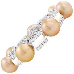 Ella Gafter Golden South Sea Pearl Diamond Bracelet