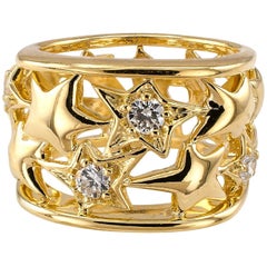 Jose Hess Diamond Gold Star Ring Band