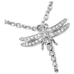 Vintage Tiffany & Co. Dragonfly Diamond Platinum Pendant Necklace
