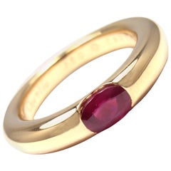 Cartier Ellipse Ruby Yellow Gold Band Ring