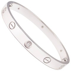 Cartier 6 Diamond White Gold Love Bangle Bracelet 7