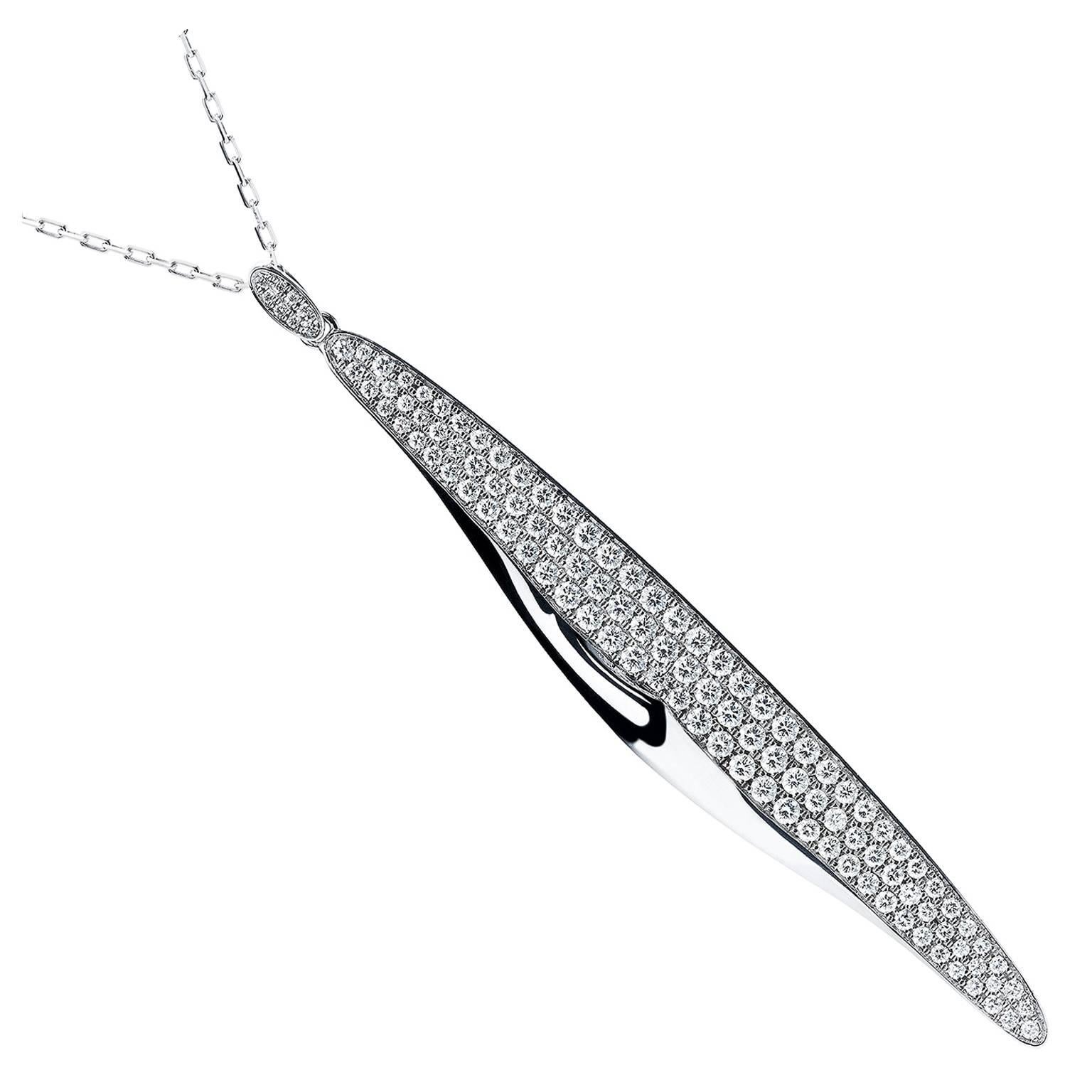 Towe Norlen Coquille 1.33 Carat Contemporary Diamond Pendant Necklace For Sale