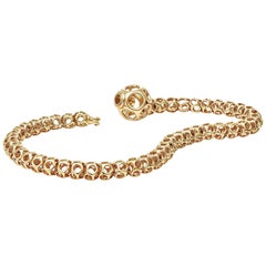 Towe Norlen Corail Contemporary Yellow Gold Laser Sintered Chain Bangle Bracelet