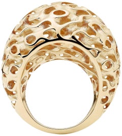 Towe Norlen Dune Silk Yellow Gold Bombe Dome Cocktail Ring