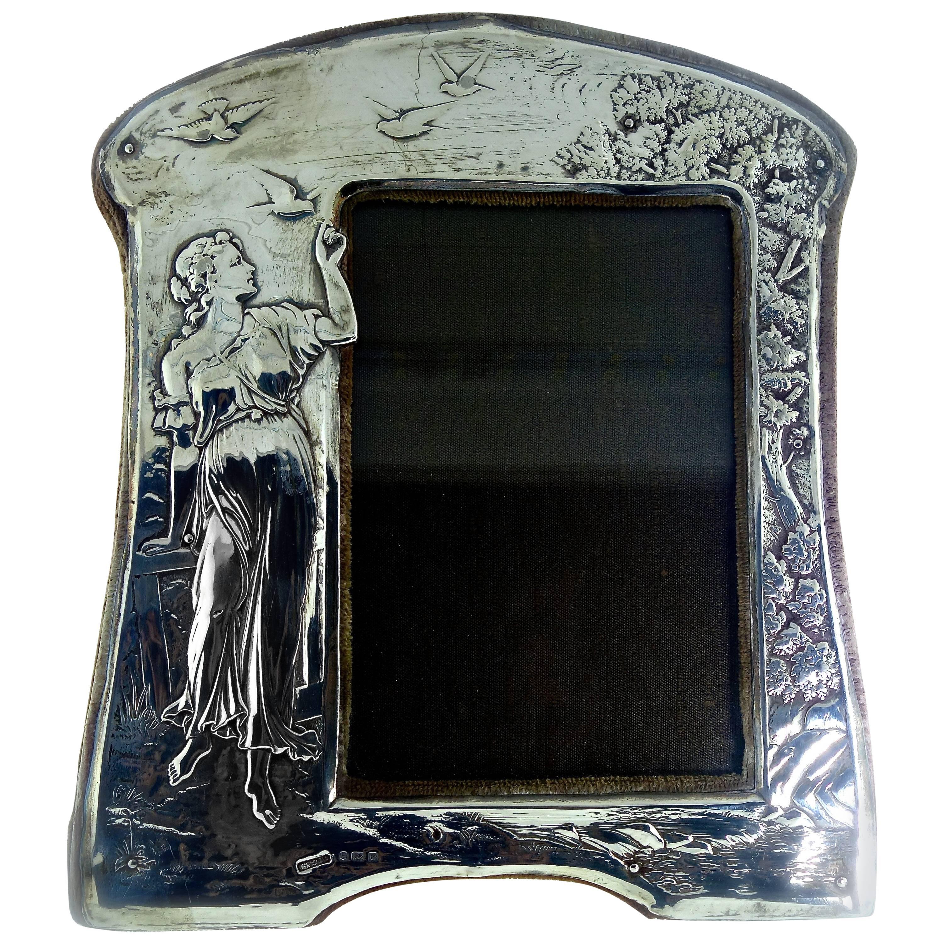 English Sterling Silver Repousse Frame, circa 1895