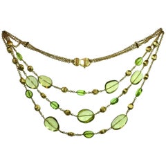 Marco Bicego Confetti Citrine Peridot Yellow Gold Multistrand Necklace