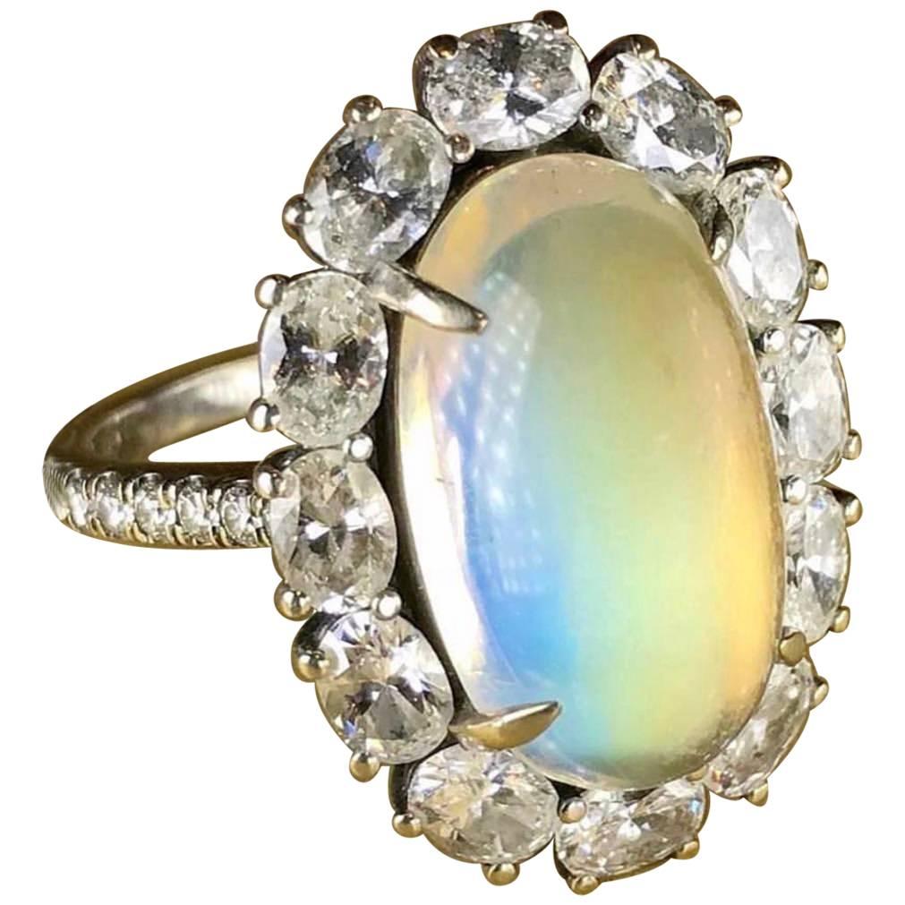 Bella Campbell/Campbellian, Statement Rainbow Moonstone Ring with ...