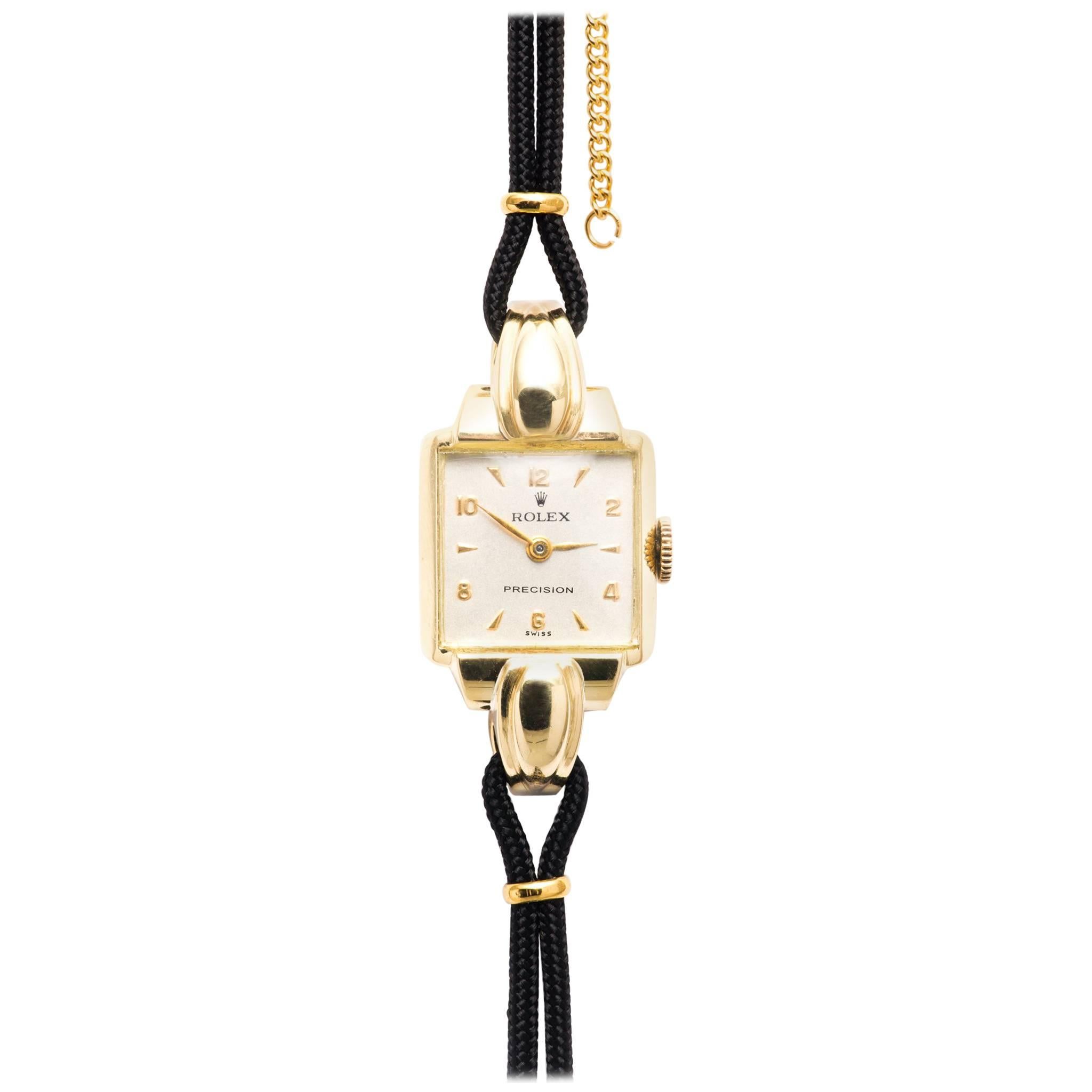 Rolex Ladies Yellow Gold Manual Wind Wristwatch