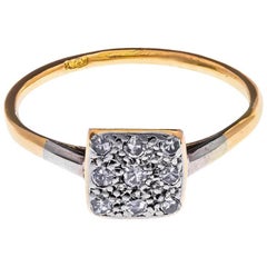 Art Deco 18 Carat Gold and Platinum 0.25 Carat Diamond Cluster Ring 11