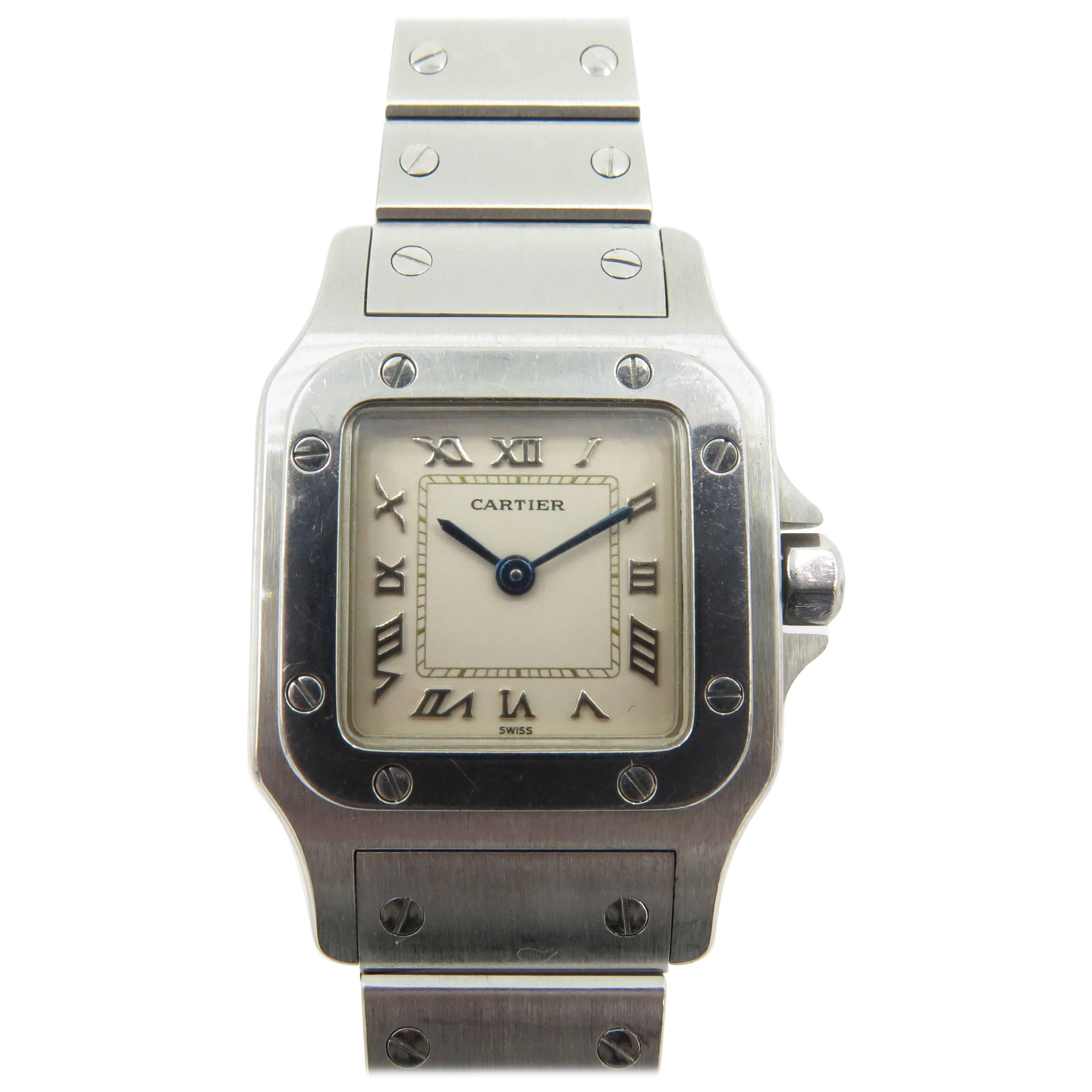 Cartier Ladies Stainless Steel Santos Quartz Wristwatch