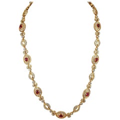 Harry Winston Diamond and Ruby Necklace 12