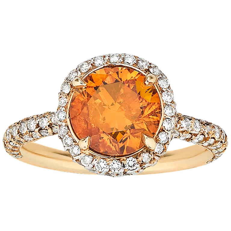GIA Report 2.34 Carat Fancy Deep Orange Diamond Ring at 1stDibs orange diamond engagement ring