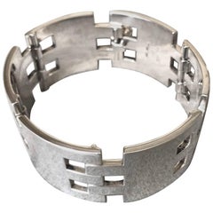 Hans Hansen Sterling Silver Modernist Bracelet, Very Rare