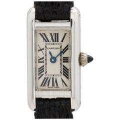 Cartier Ladies White Gold Tank Elongee Manual Wristwatch, circa 1980s 9