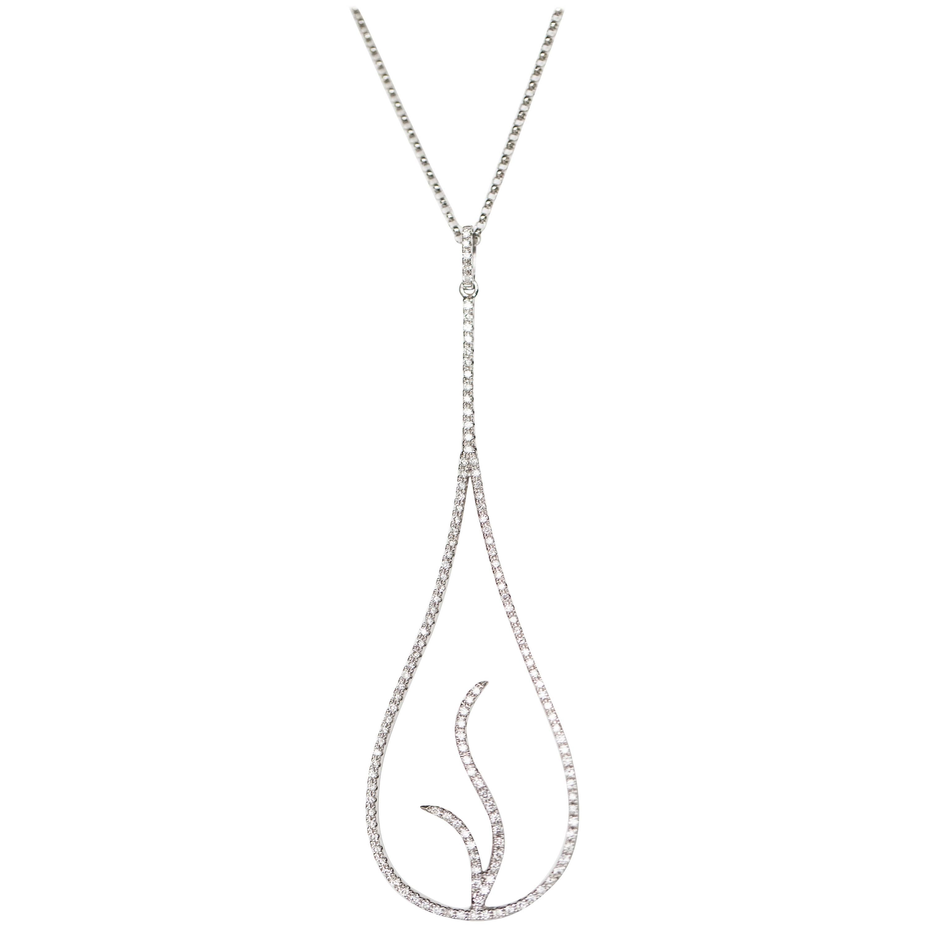 Diamond and 14K Gold Drop Necklace
