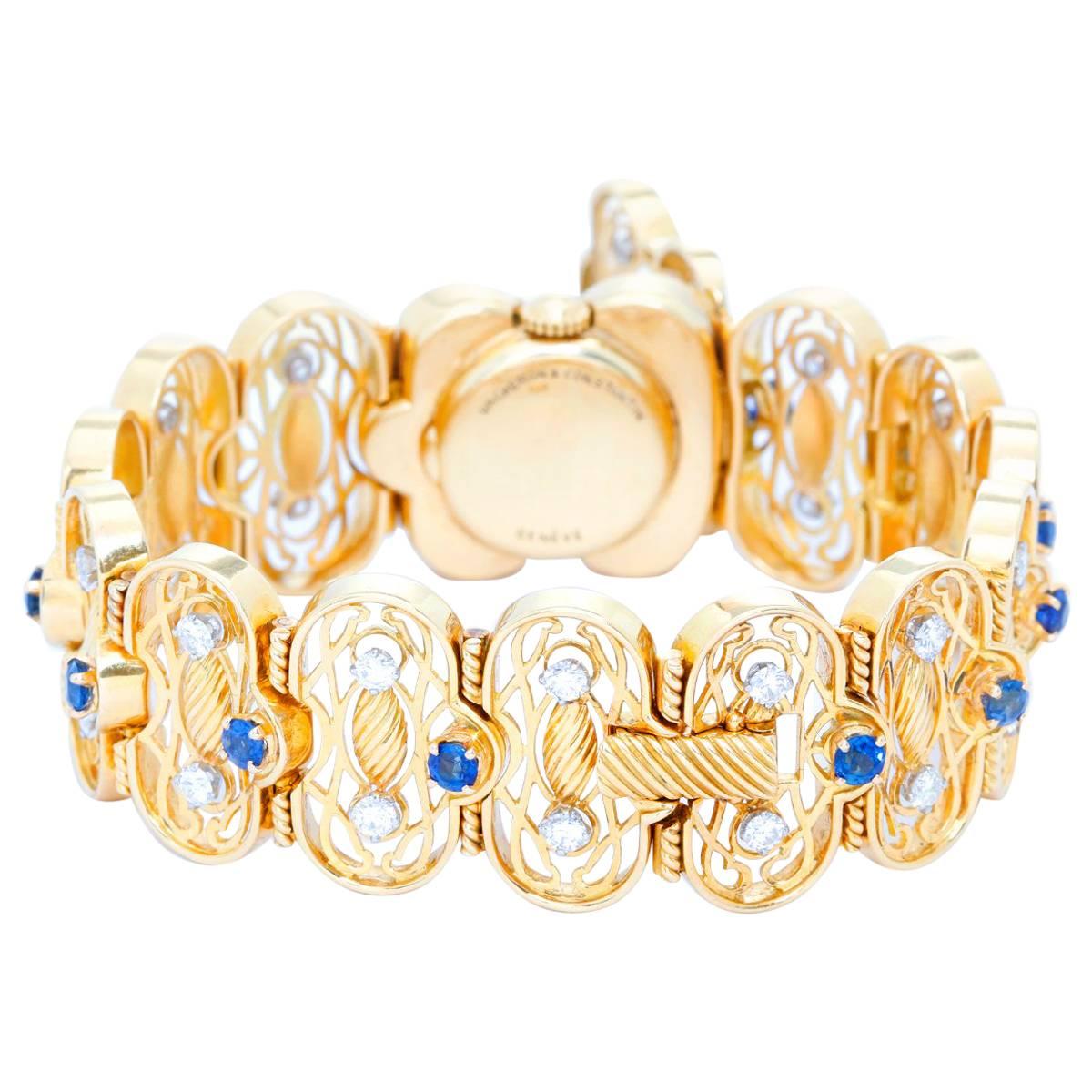 Vacheron Constantin ladies Yellow gold Diamond Sapphire Manual Wristwatch