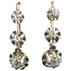 Antique Diamonds French Earrings, circa 1930 Antique Diamonds French Earrings, circa 1930