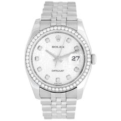 Rolex Stainless Steel Datejust Diamond Bezel and Dial Automatic Wristwatch 6