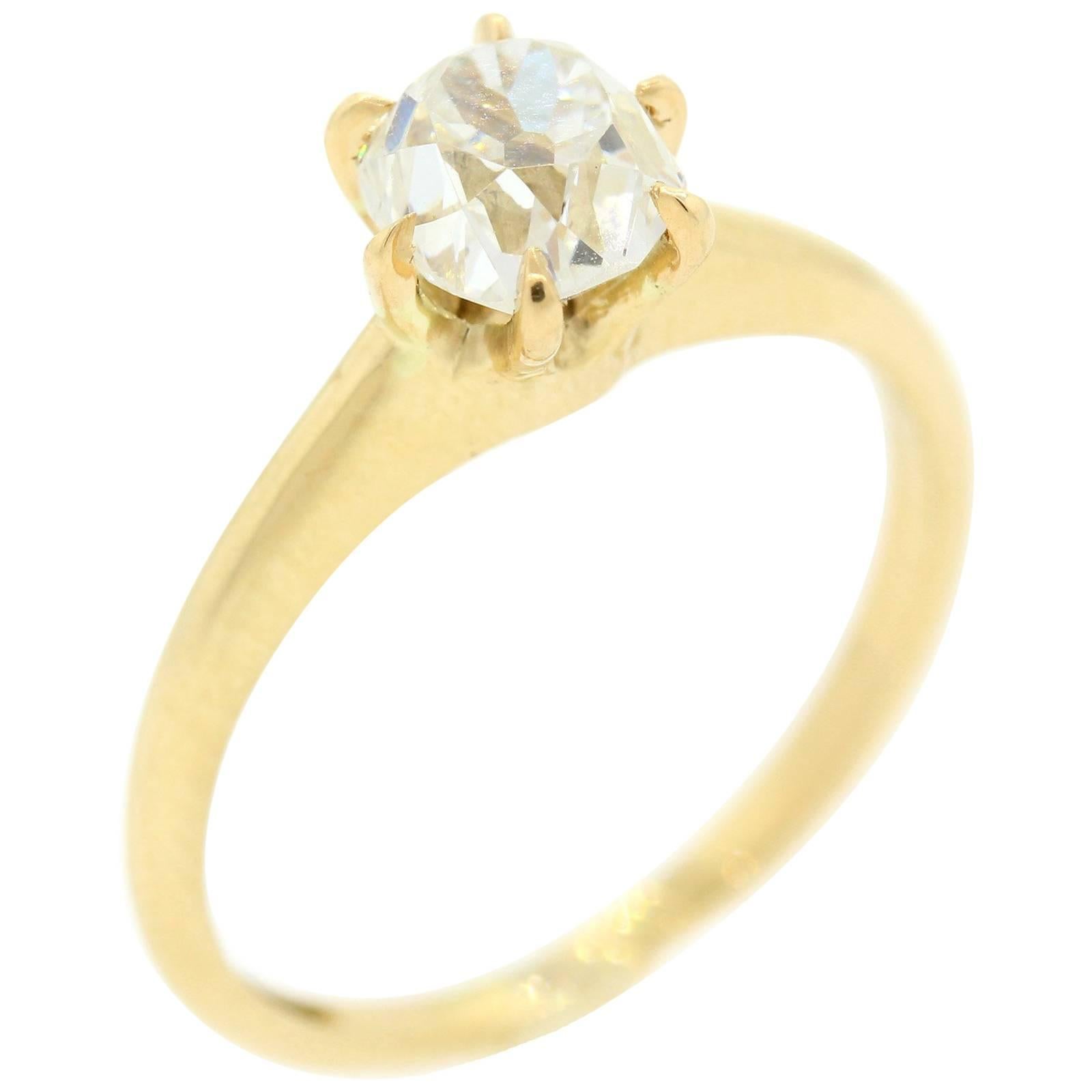 Antique Old Mine Cut Diamond Gold Ring