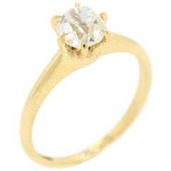 Antique Old Mine Cut Diamond Gold Ring 3