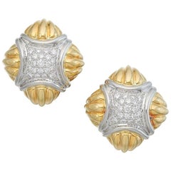 Hammerman Brothers Diamond Gold Pierced Earclips