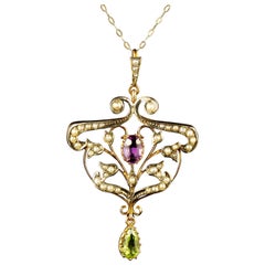 Antique Suffragette Pendant Victorian Necklace, circa 1900 3