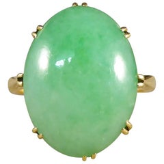 Antique Edwardian Jade Ring in 18 Carat Gold