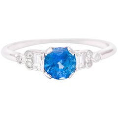 Classic Art Deco Sapphire and Diamond Engagement Ring in Platinum 11