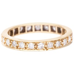 Pave Set Diamond Eternity Wedding Band in Yellow Gold