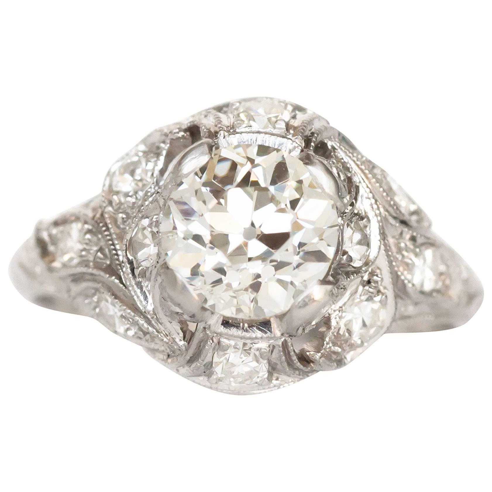 GIA Certified 0.76 Carat Diamond Platinum Engagement Ring