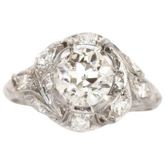 GIA Certified 0.76 Carat Diamond Platinum Engagement Ring