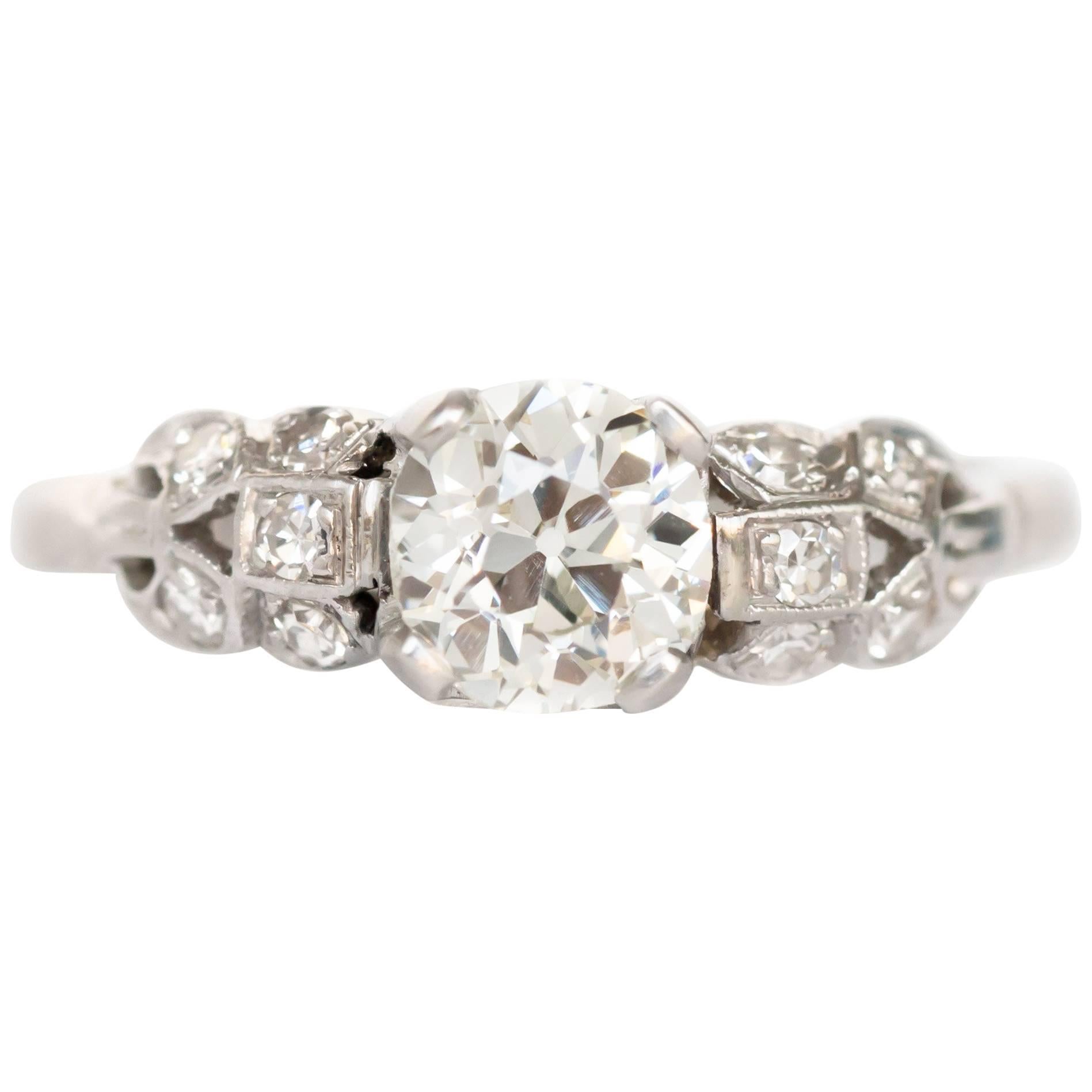 GIA Certified 0.90 Carat Diamond Platinum Engagement Ring