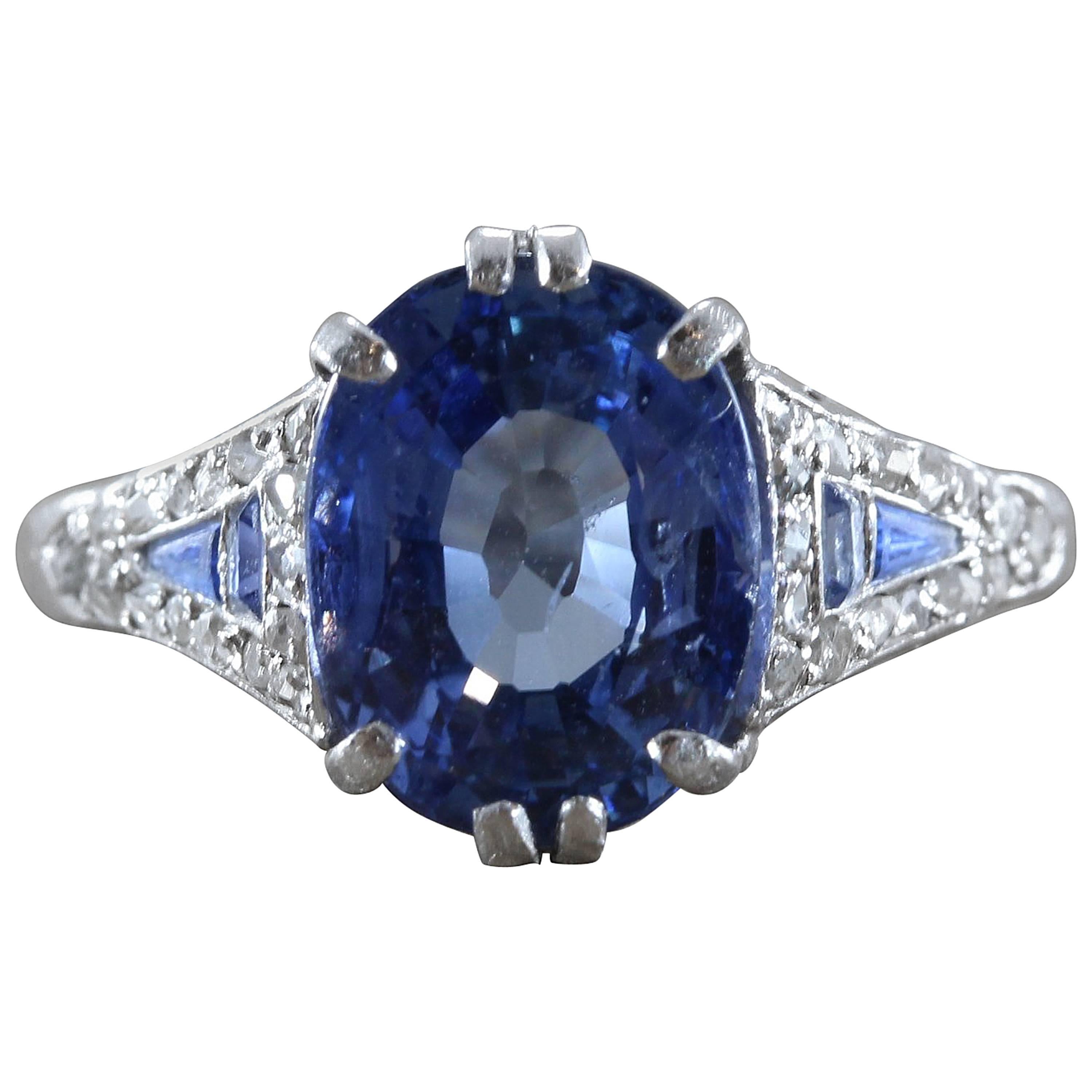 Mauboussin Sapphire Diamond Platinum Ring