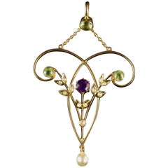 Antique Victorian Suffragette 9 Carat Gold Pendant, circa 1900